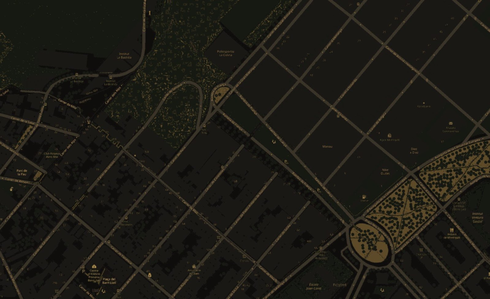 Mapa de la zona de la calle Canelones, 24 en Badalona